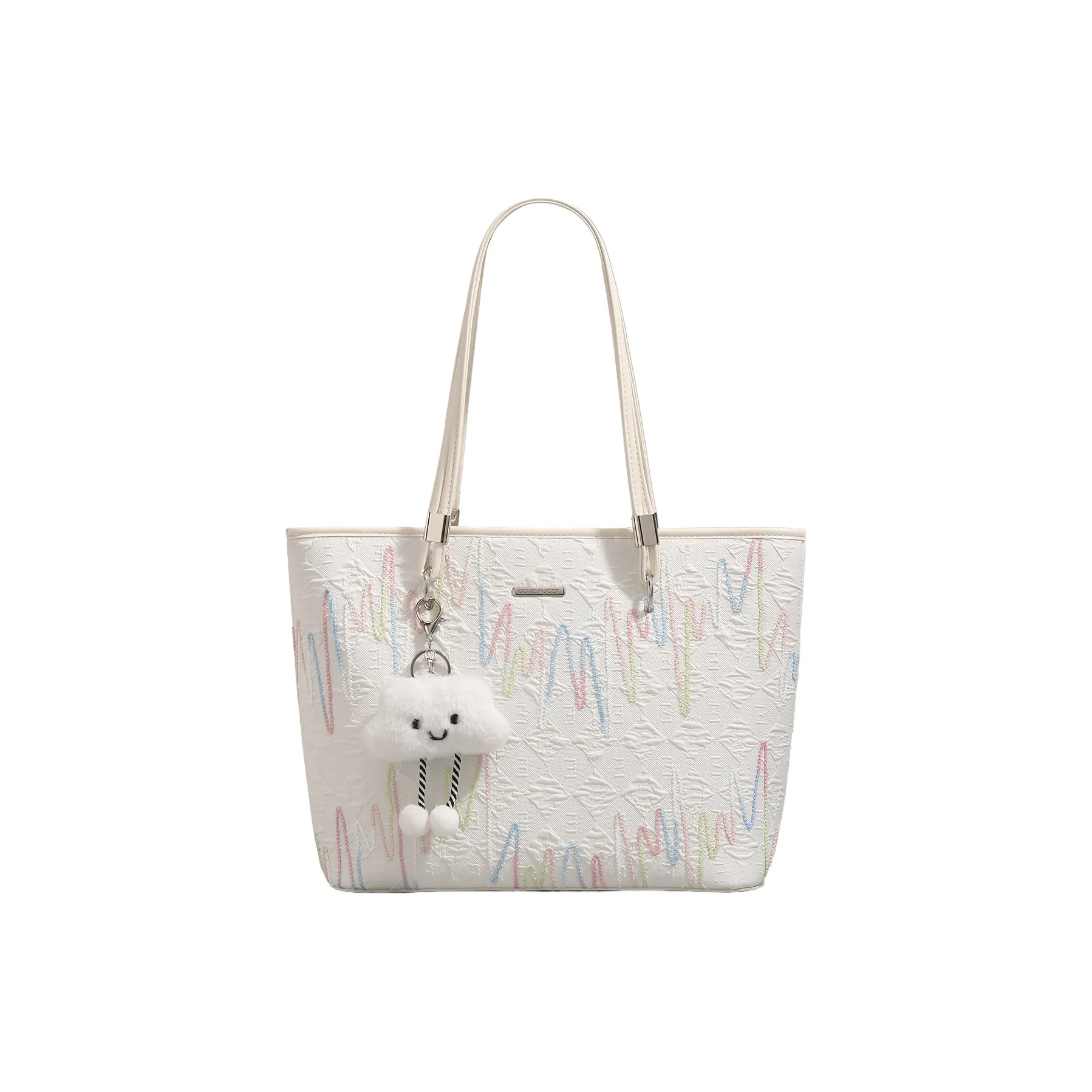 OCTSUI Ткань Тоут Сумка Сумка через плечо Стандартная Женская Экрю