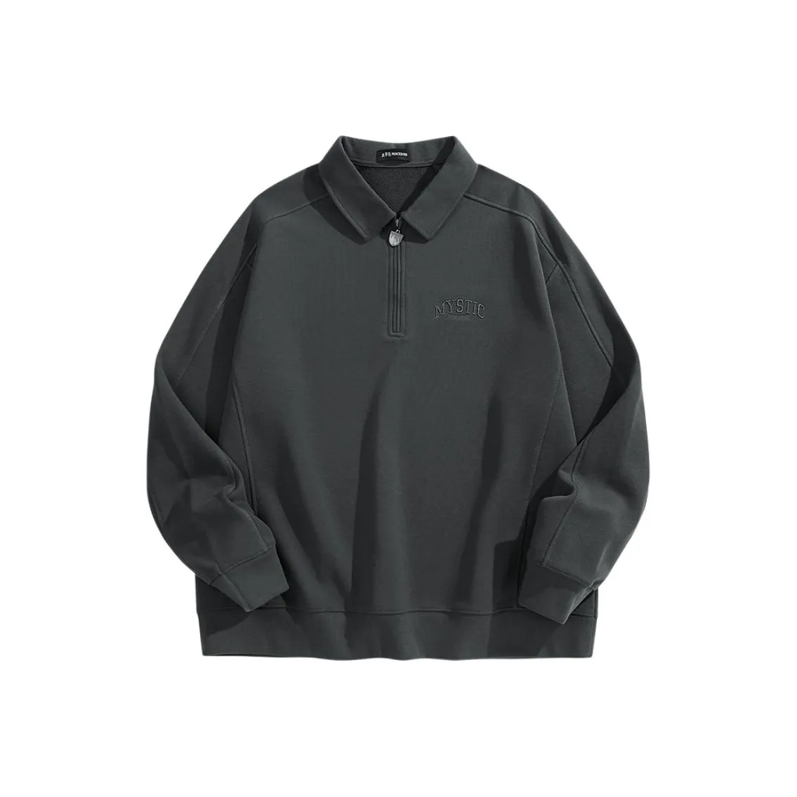 PEACEBIRD MEN Тяжелый Вышивка Отложной воротник Повседневный свитшот Мужской