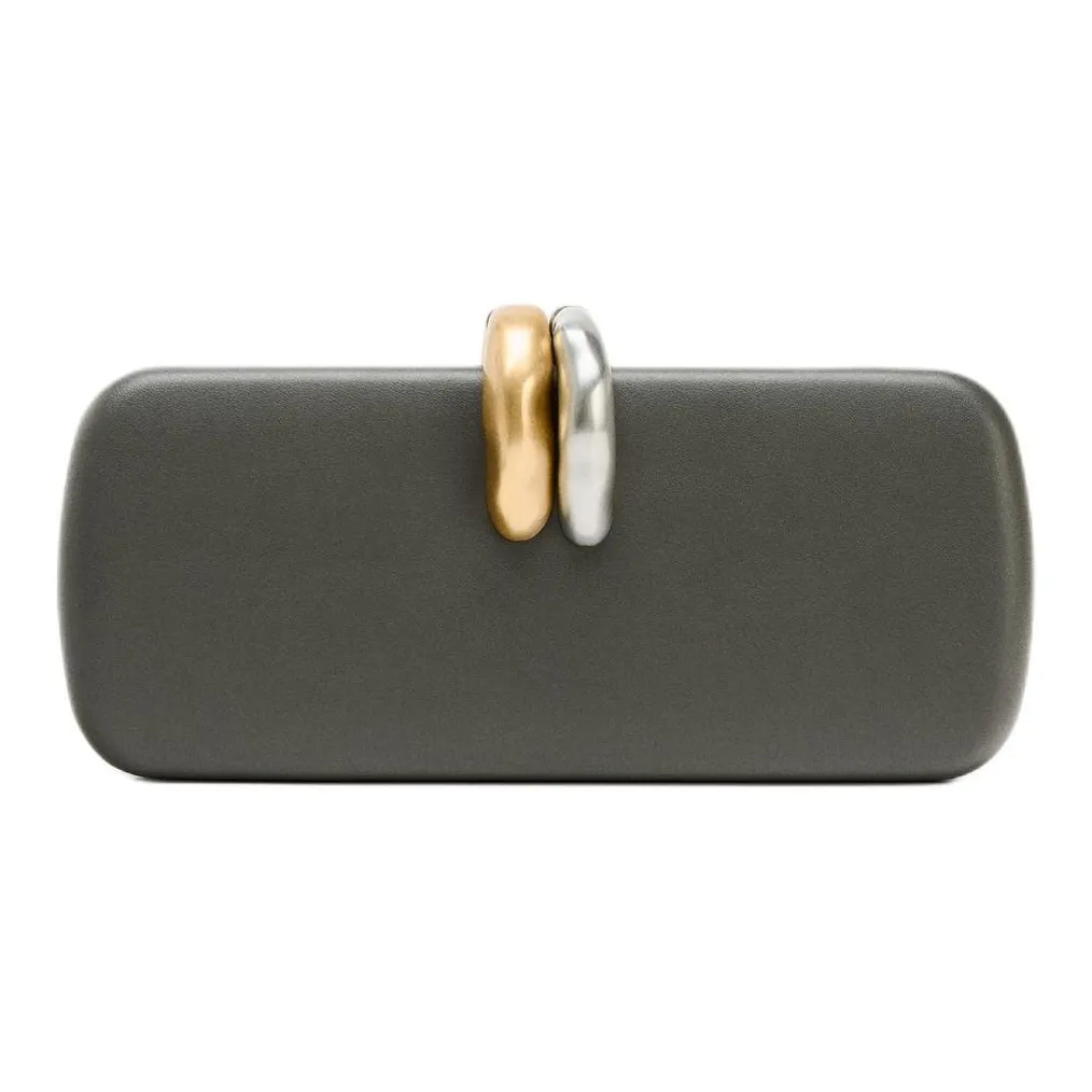 ZARA Полиуретан Клатч Стандартный Женский Серый