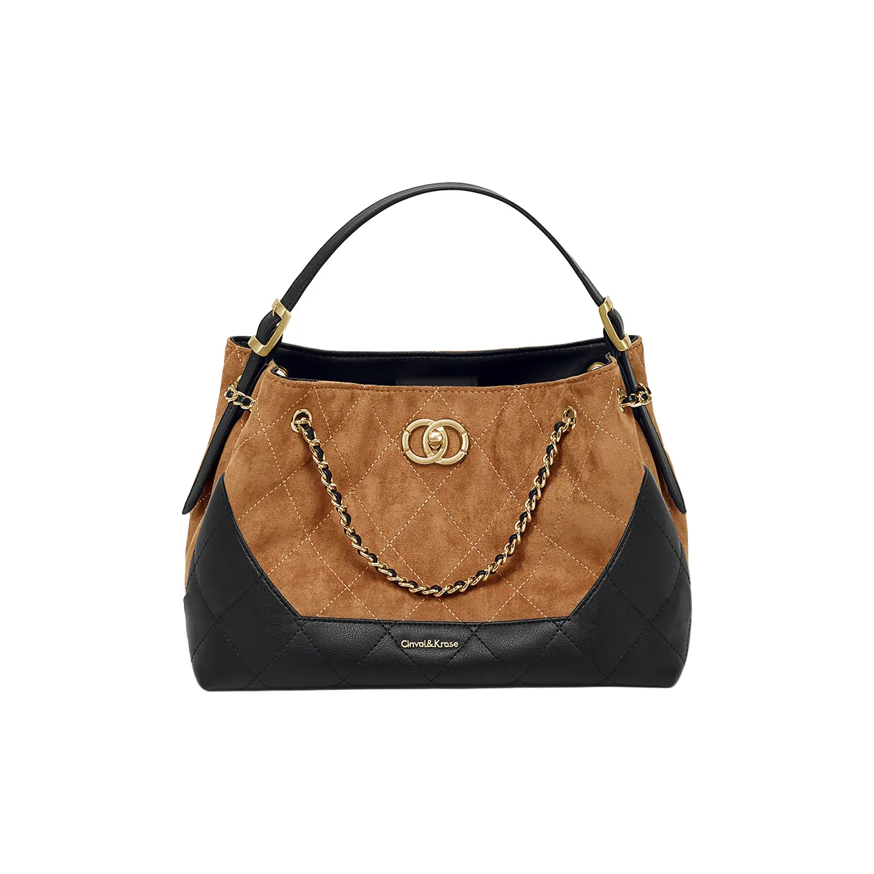 CinvaiKrose Микрофибра Ткань Модная Сумка-ведро Женская Хаки Черный Белый