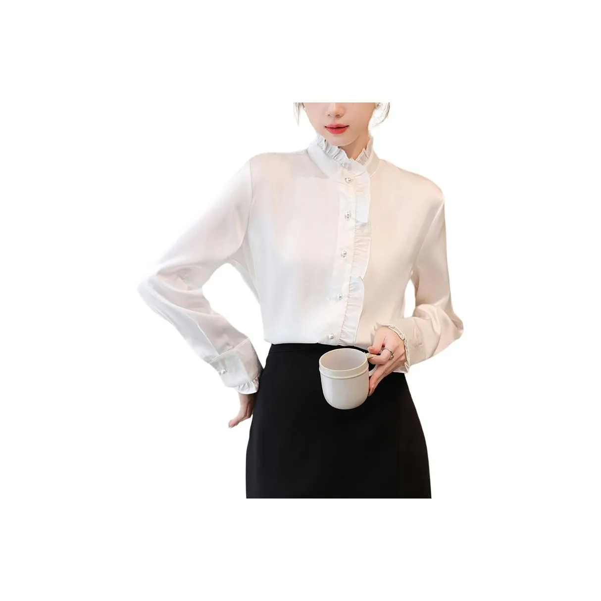 LADYXIEXIE Белый Giveaway Бренд Наклеенный Женские Рубашки