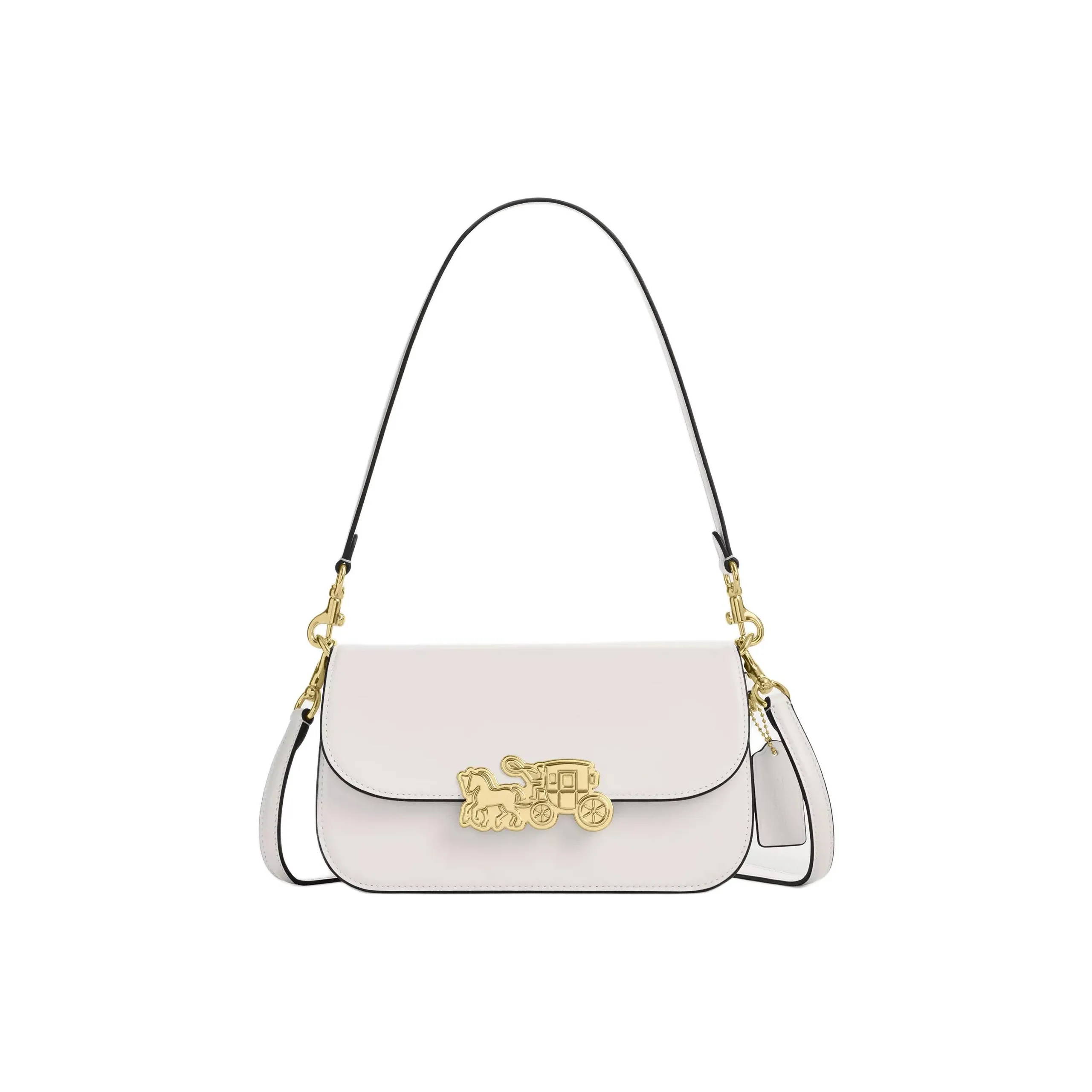 COACH HARPER Яркий Утонченный Телячья кожа Сумка через плечо Сумка на плечо Средняя Женская Мел Белый