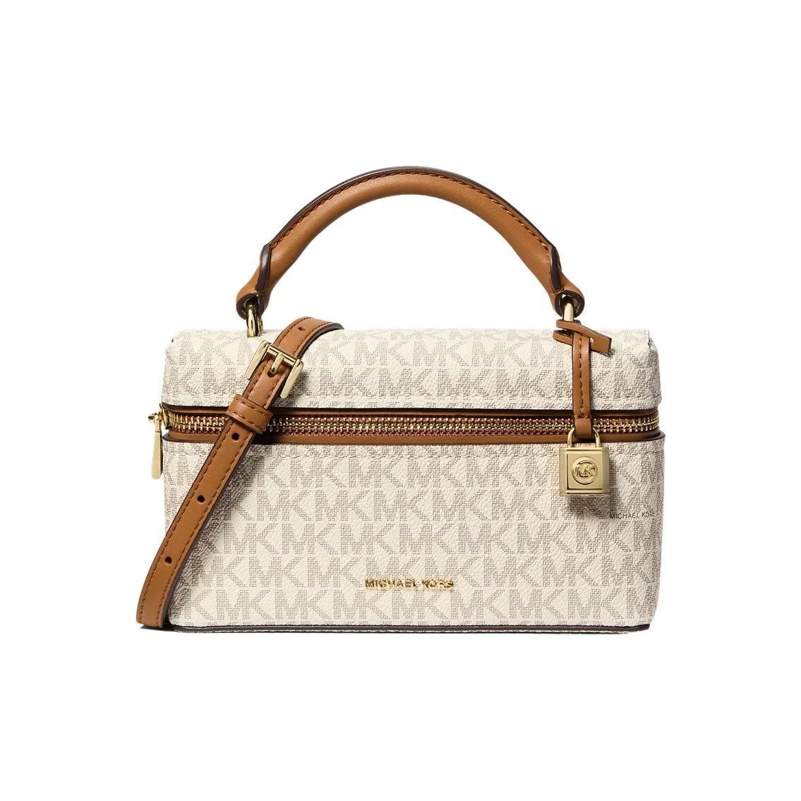 MICHAEL KORS Холст Сумка Мини Женская Ванильный Белый Коричневый Желудь