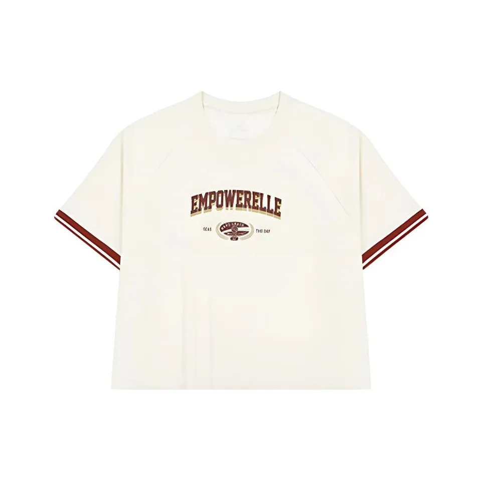 361° T-Shirt Женская Кремово-Белый Малиновый Красный