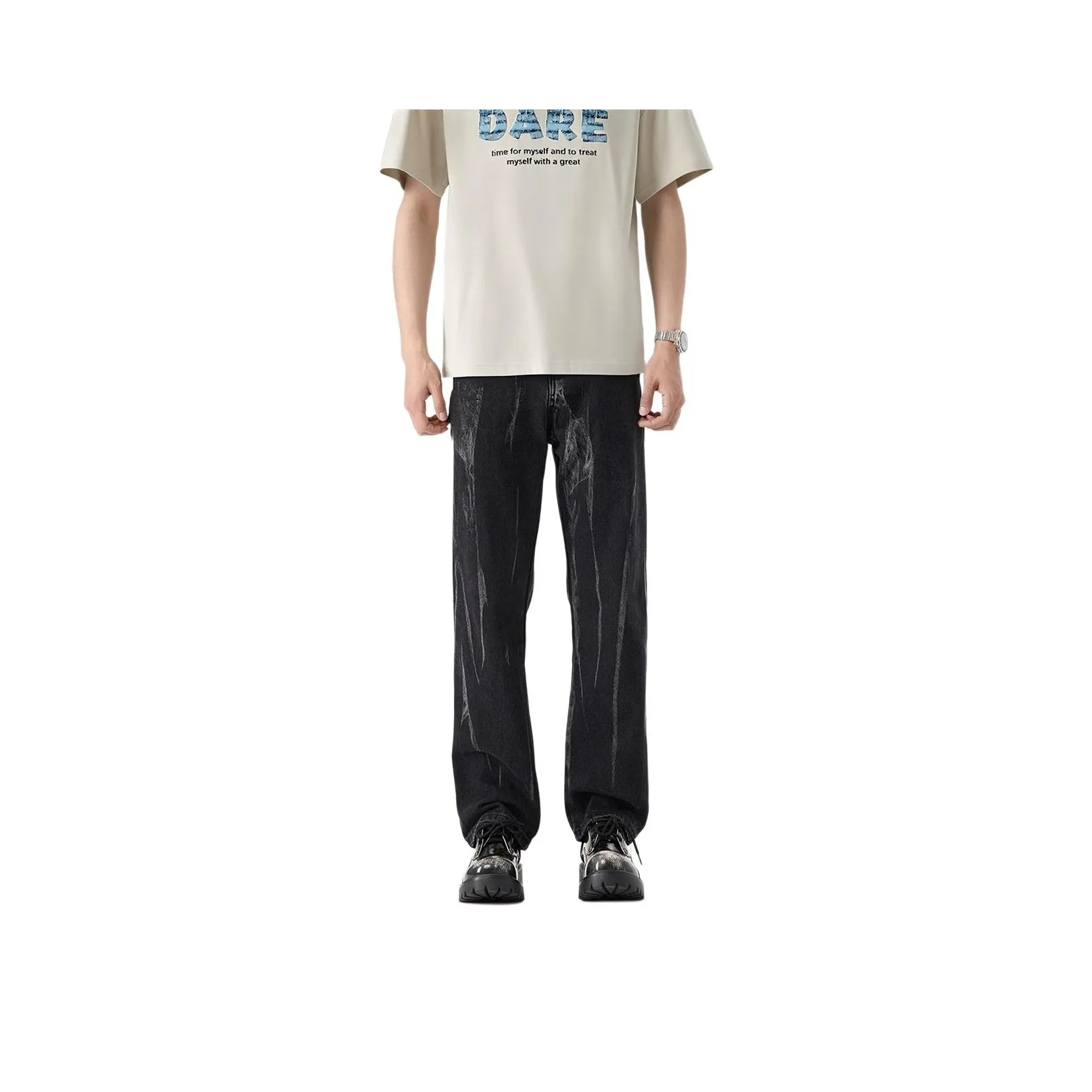 ENPofficial Черные Мужские Джинсы