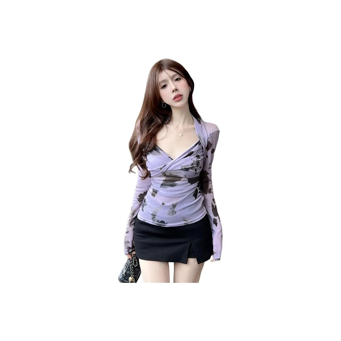 SNZX Фиолетовый Tie Dye Топ Женские T-рубашки