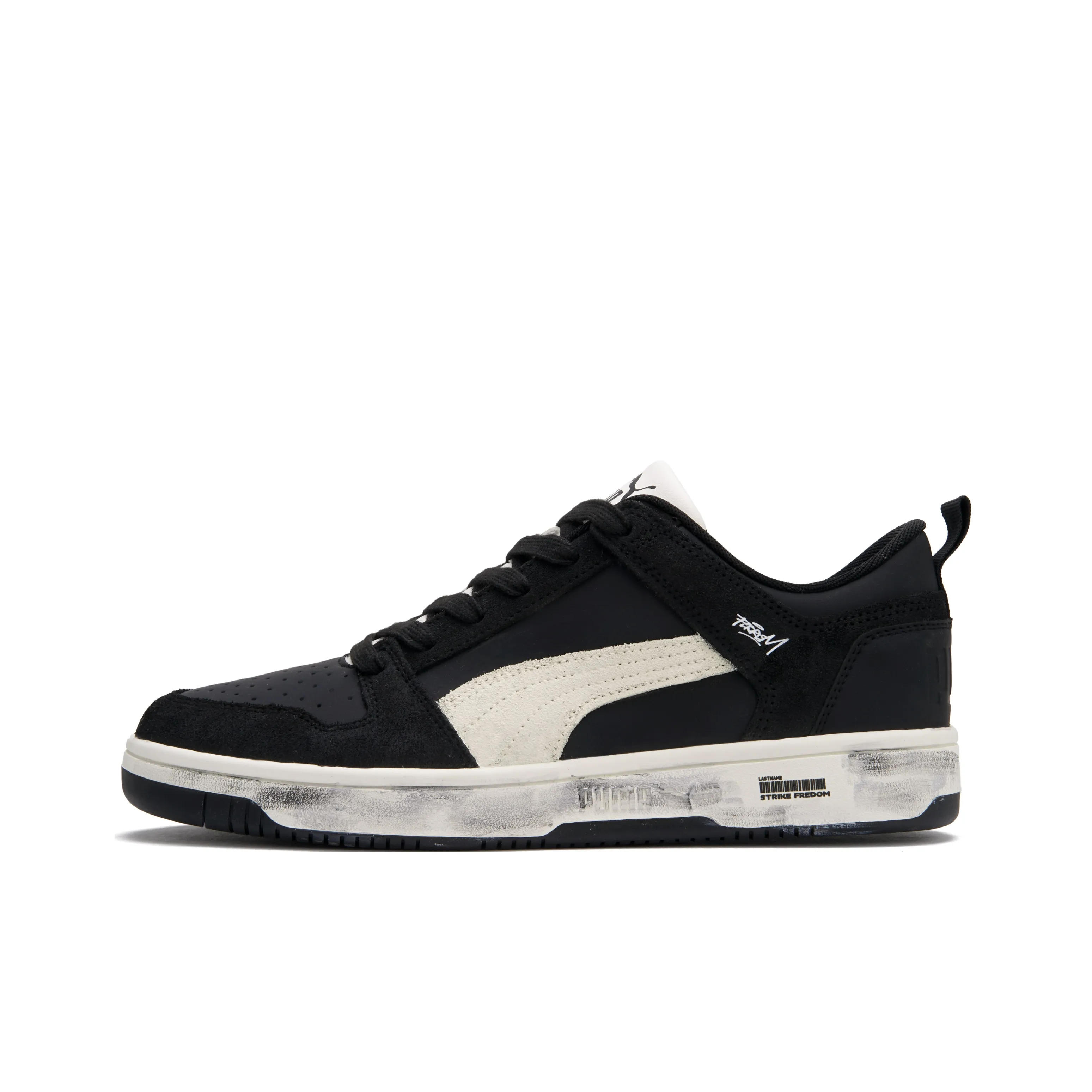 PUMA Rebound Layup 'Лес' Устойчивые к истиранию Низкие Кроссовки для скейтбординга Унисекс Черно-белые