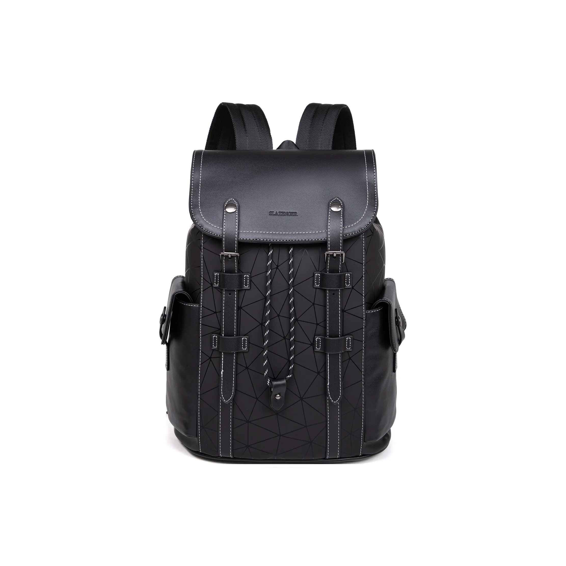 Slazenger ПУ (полиуретан) Рюкзак Стандартный Унисекс Ромб Черный Клетчатый Черный