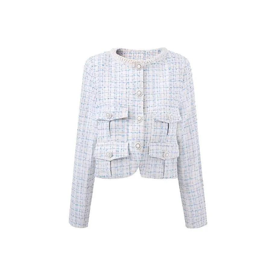 Leather Cat Синий Абрикос Женское Пальто