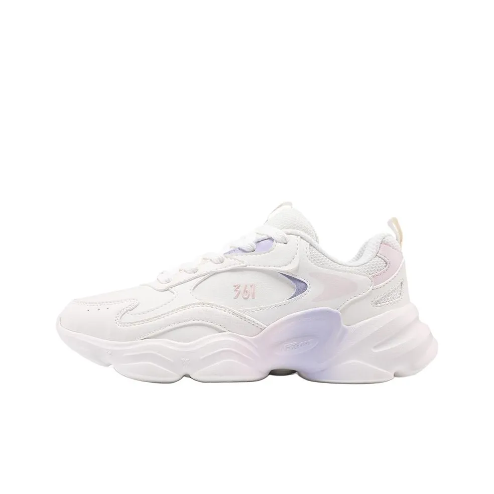 361° Slip-resistant Abrasion-resistant Low Top Casual Shoes Women's Feather White Litchi Pink