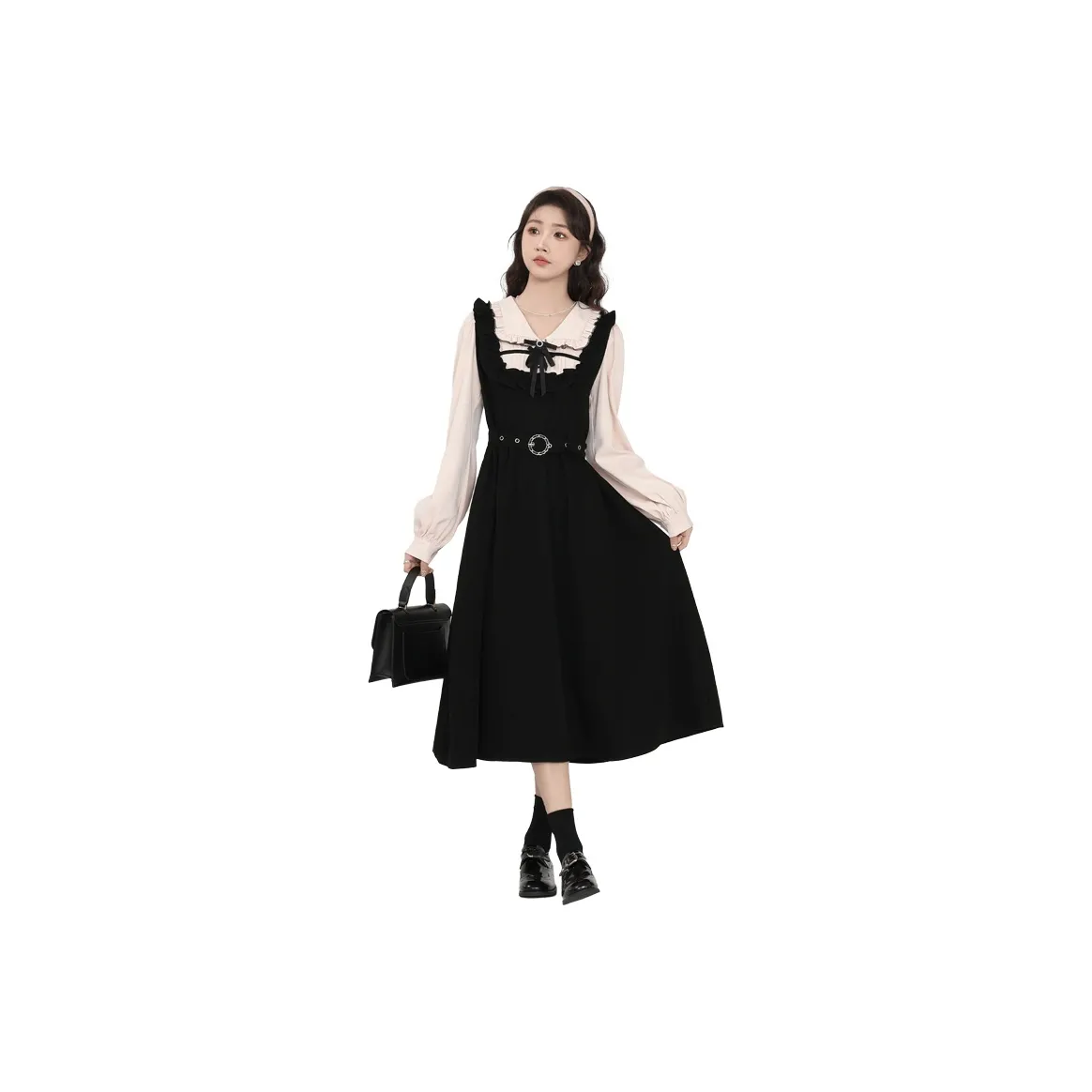 QIAOMONVHAI Длинное платье с длинными рукавами женское