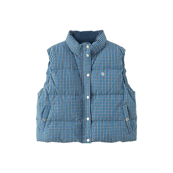 CHUU Синий Клетка Женский Пуховый жилет