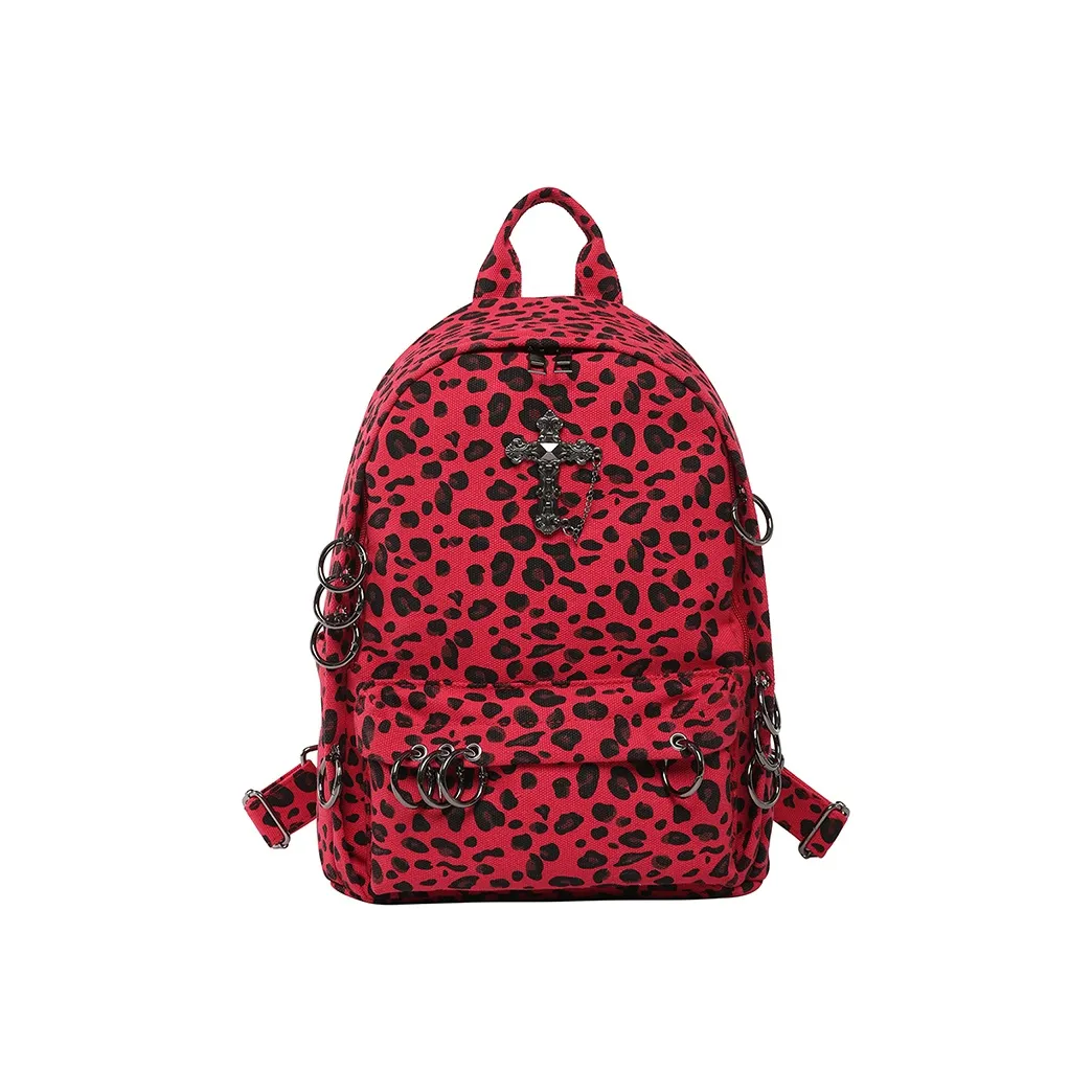 KOUDIXIONG ПУ (полиуретан) Рюкзак Стандартный Леопардовый принт Красный Зеленый Камуфляж Белый Черный Бургунди Коричневый