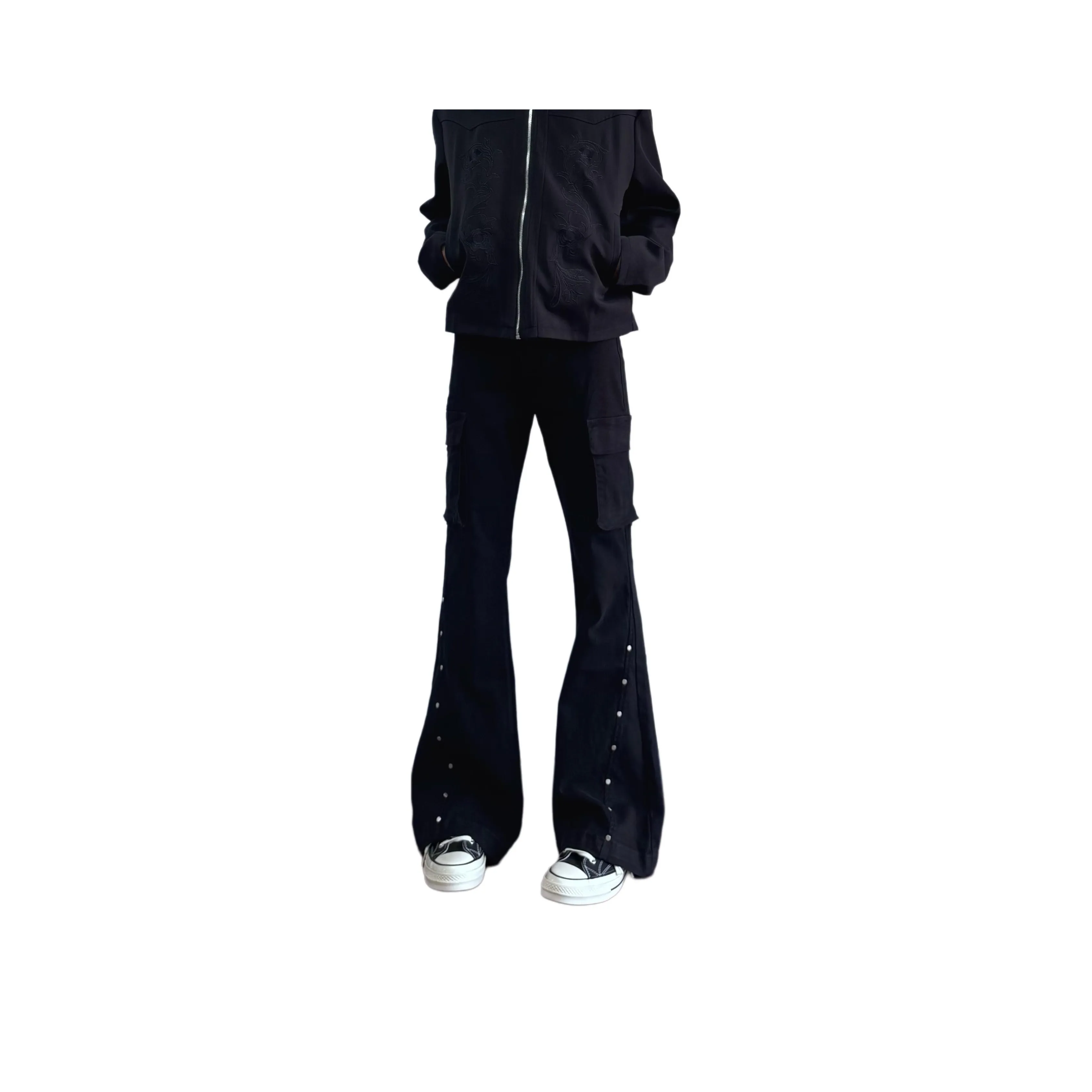 ZHUFEI Черные Унисекс Джинсы