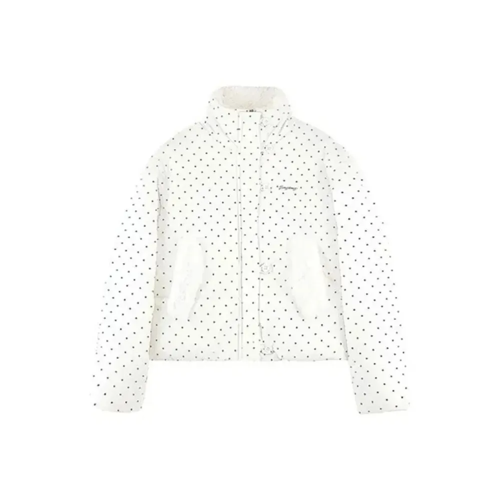 PZGE Белый укороченный хлопковый пуховик женские пуховики (пуховики)