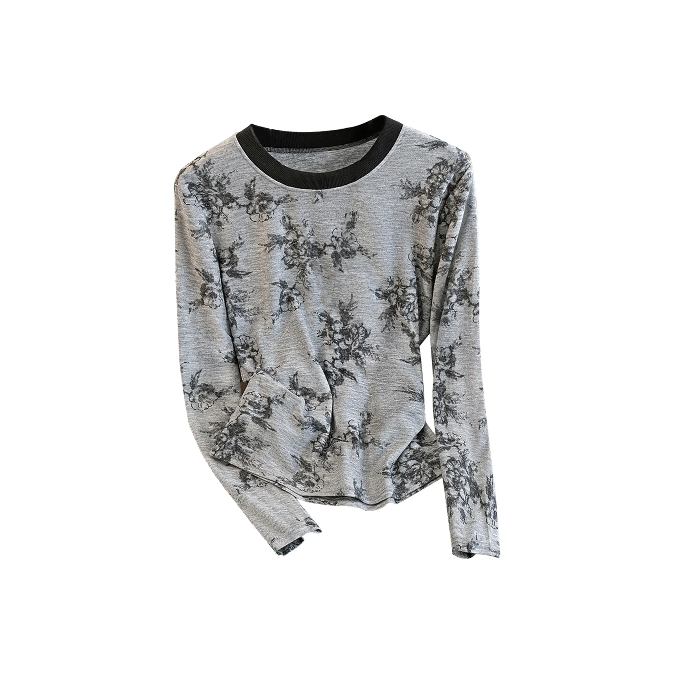 Cypress House Серый с Черным Узором Женские T-Рубашки