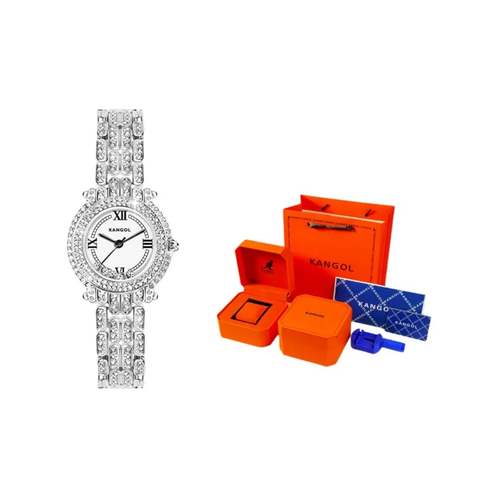 KANGOL Поворот Удачи Гипсофила Кварцевый Механизм Металлический Ремешок Часы Женские Белый Циферблат