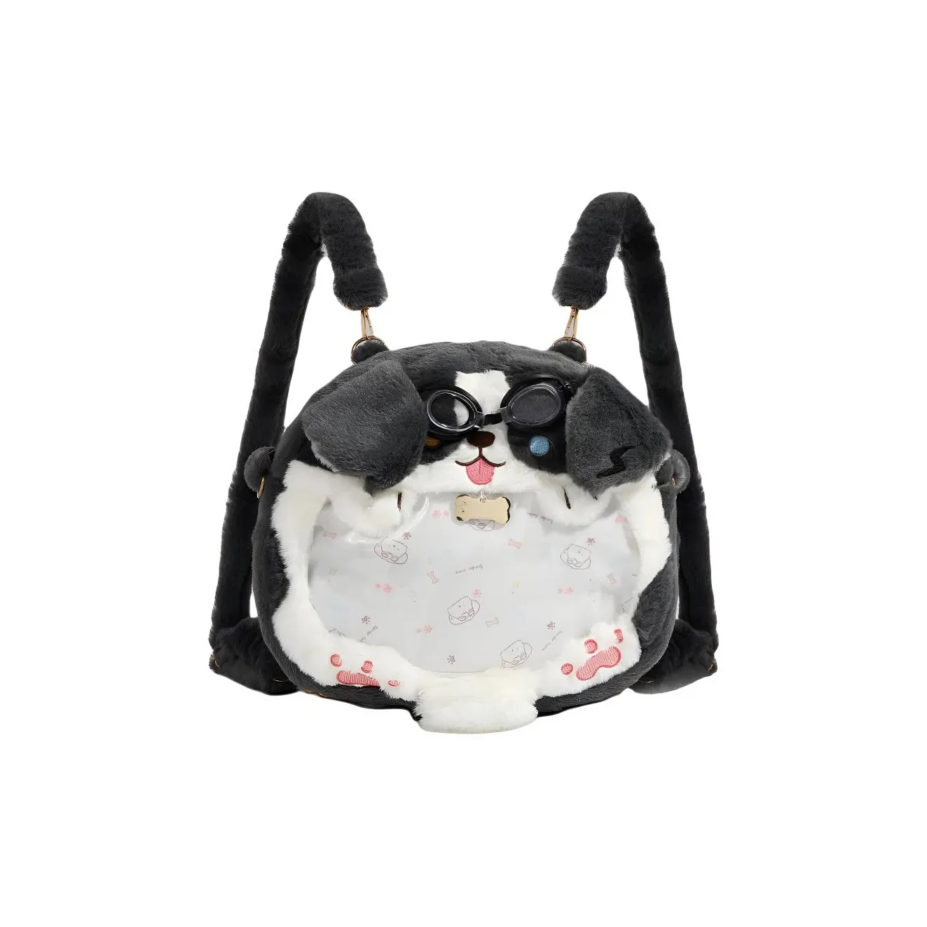 PINK·LAND Плюшевый It-Сумка Стандартный Женский Темно-Серый