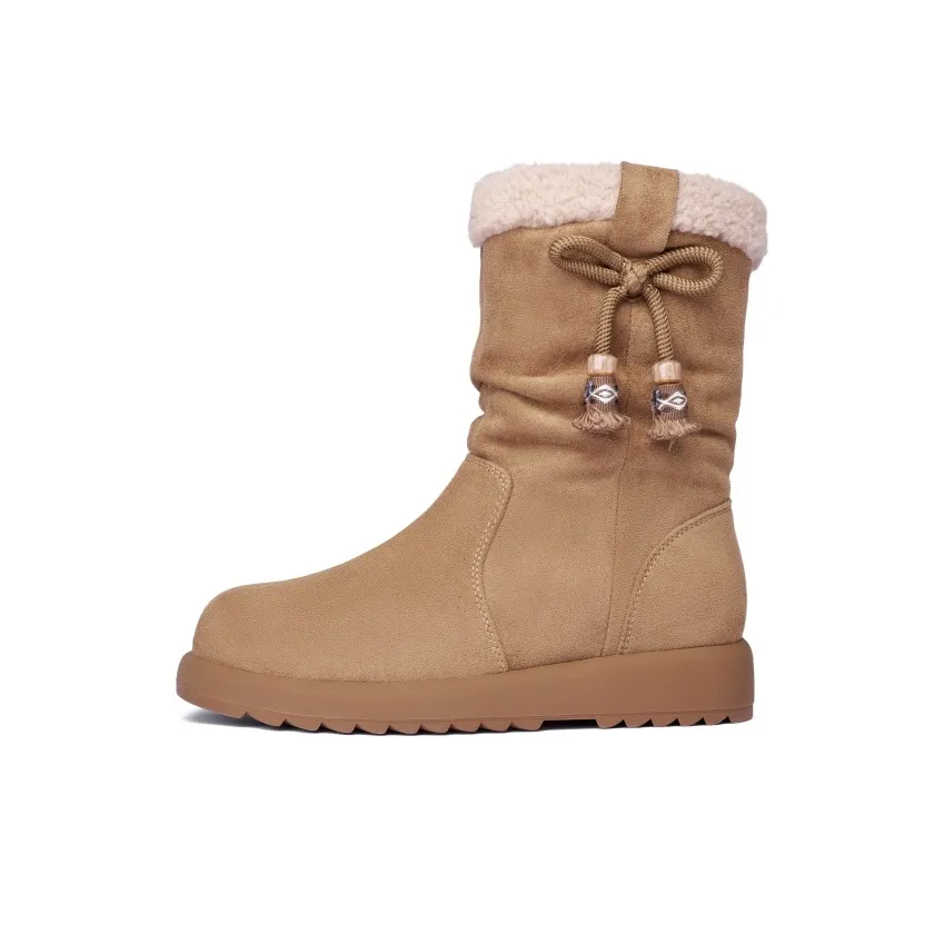 JOSINY Винтаж Замша Утепленная обувь Теплоизоляционное покрытие Против скольжения 18,5 см Снеботуфли Женские