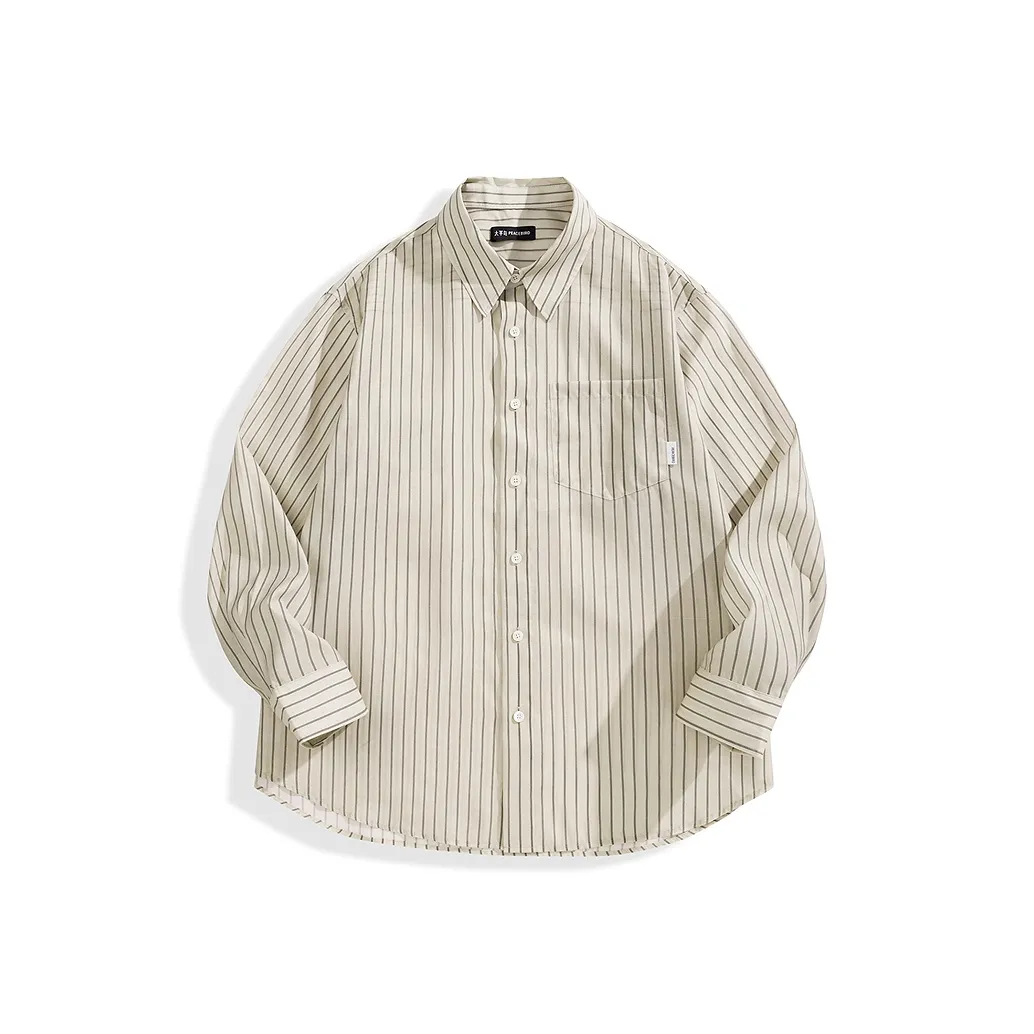 PEACEBIRD MEN Полосатая длинная рубашка с длинными рукавами для мужчин