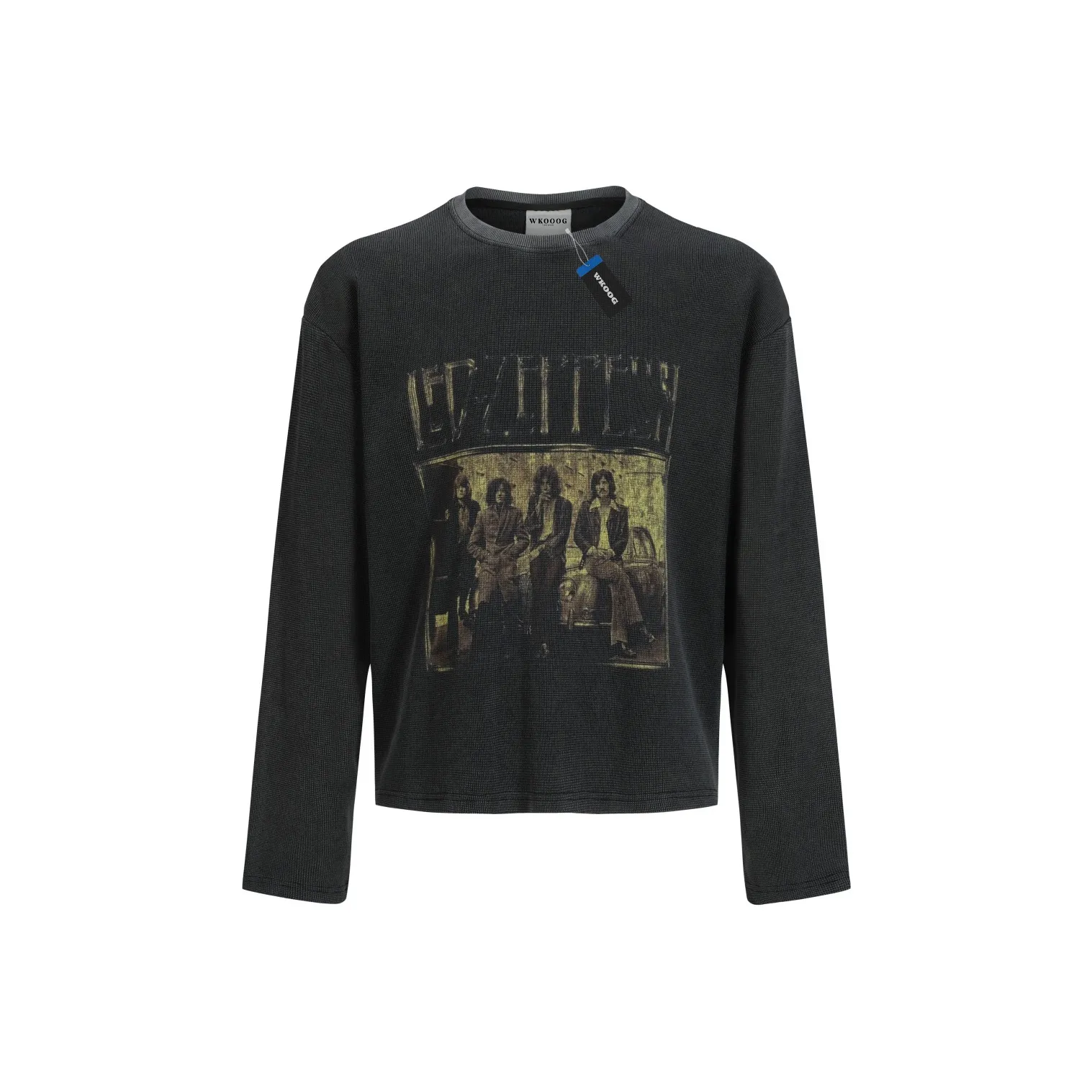 WKOOG Выстиранный Черный Унисекс T-Рубашки