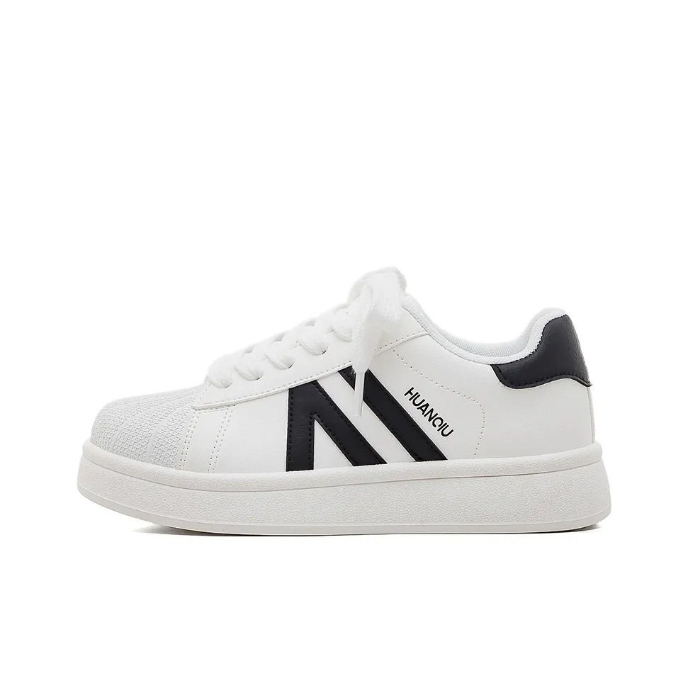 HUANQIU Легкий Дышащий Противоскользящий Низкий Топ Скейтборд Кроссовки Женские Белый Черный