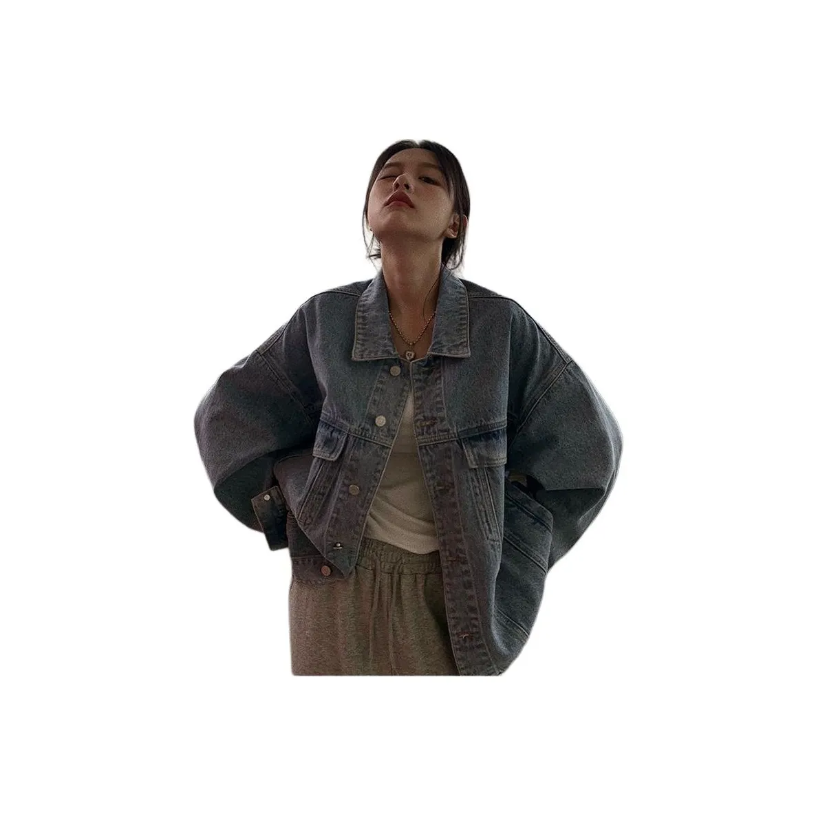 HAPG Светло-синие Женские Джинсовые Куртки