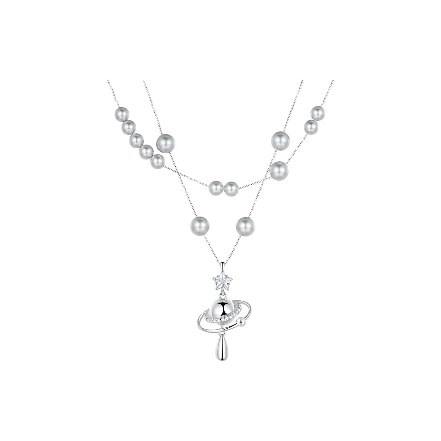 SUN HUNTER Белое золото с покрытием медный+искусственный жемчуг+синтетический кубический цирконий ожерелья женские