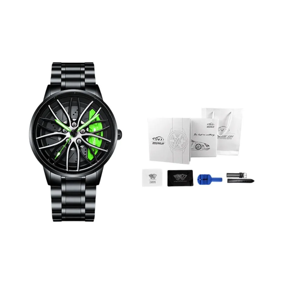 SVJ Wheel Collection Кварцевый механизм Часы Мужские Черный циферблат A2059G002