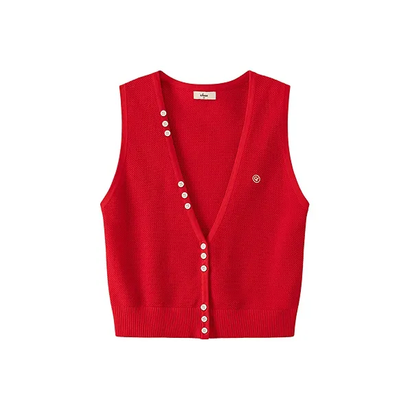 CHUU Настоящий красный женский жилет