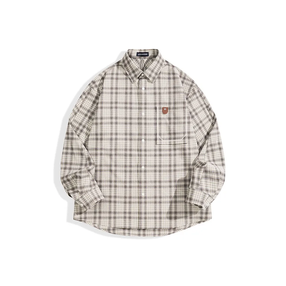 PEACEBIRD MEN Outerwear Позиционирование стиля Loose Fit Casual Old Money Клетчатая рубашка Unisex