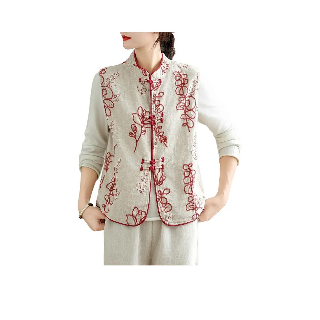 LADYXIEXIE Красный Женский жилет