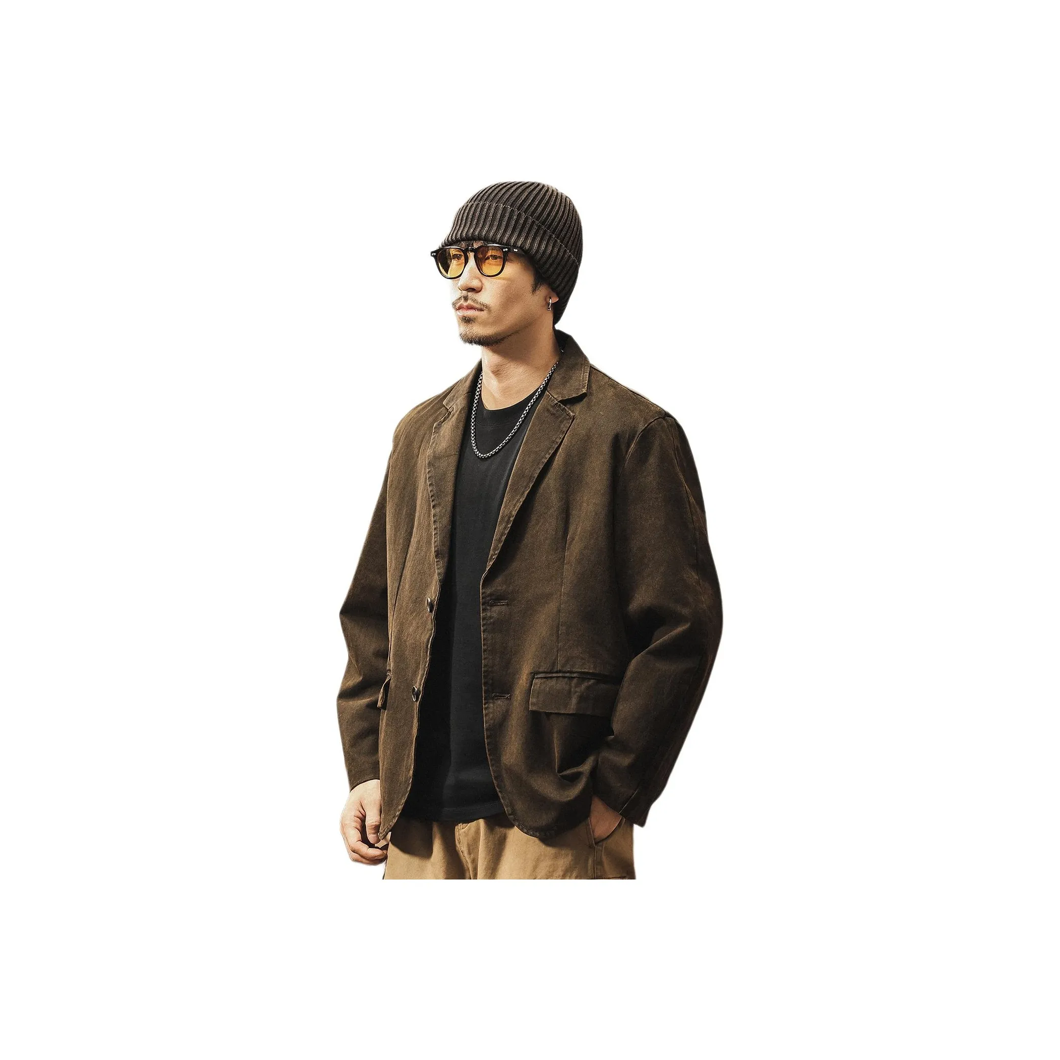 JIELEINUO Коричневый Мужской Деловой костюм