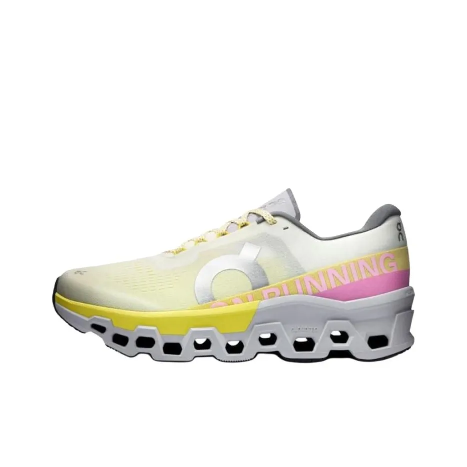 On Cloudmonster 2 Беговые кроссовки Мужской Бежевый Желтый Розовый