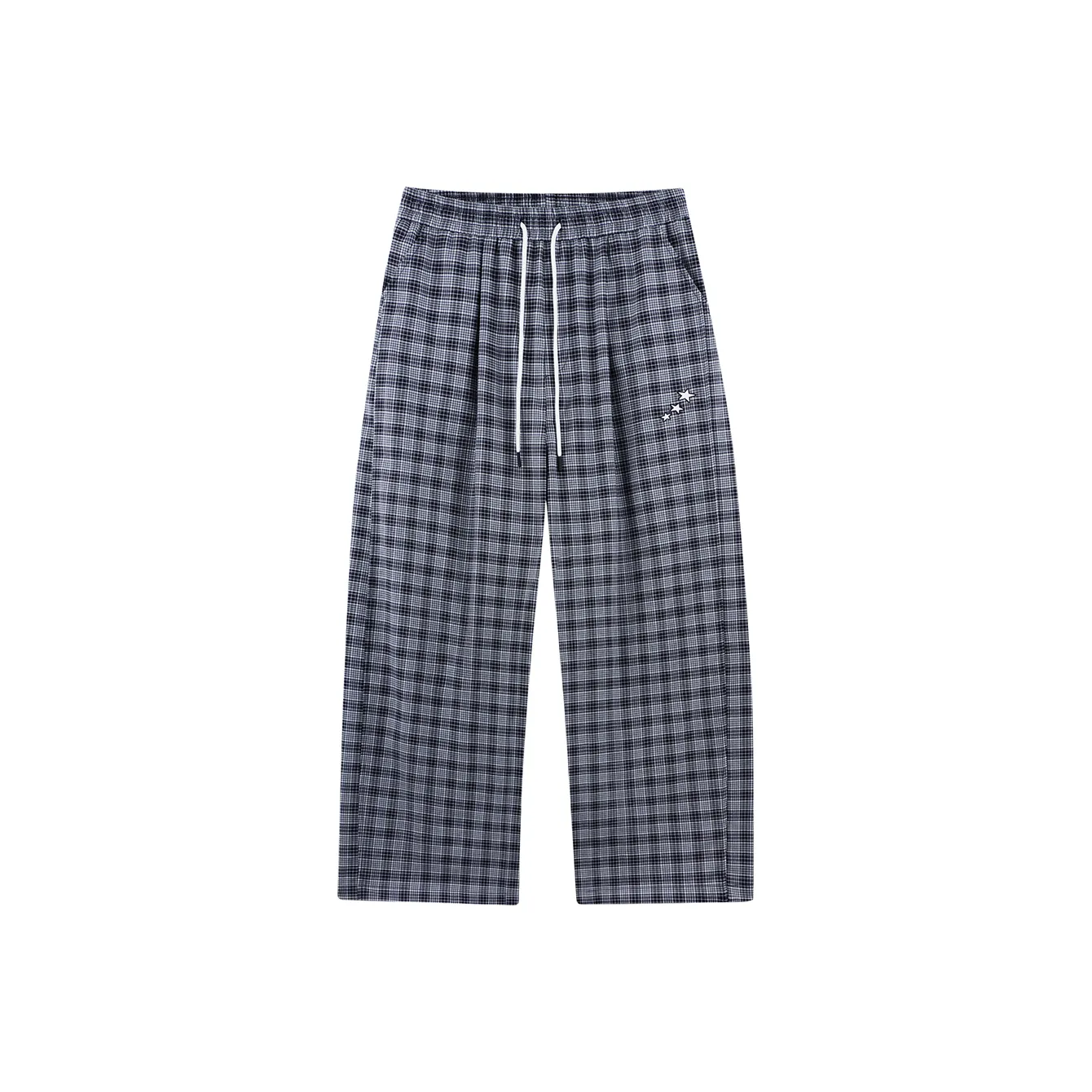 NARTALIY Темно-синие клетчатые унисекс повседневные штаны