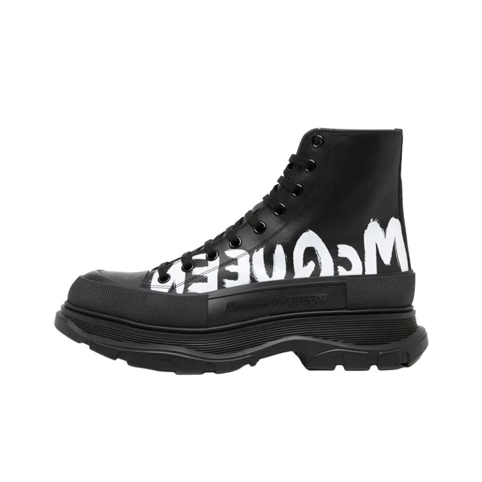 Alexander McQueen Tread Slick Martin Boots Men Charcoal Black