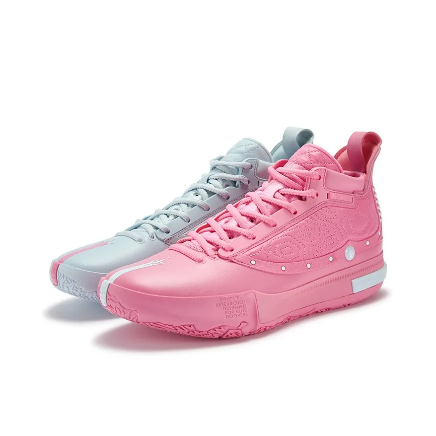 361° Joker Yokei Generation One Амортизация Износостойкие Высокие Баскетбольные Кроссовки Мужские Сине-розовый Микс