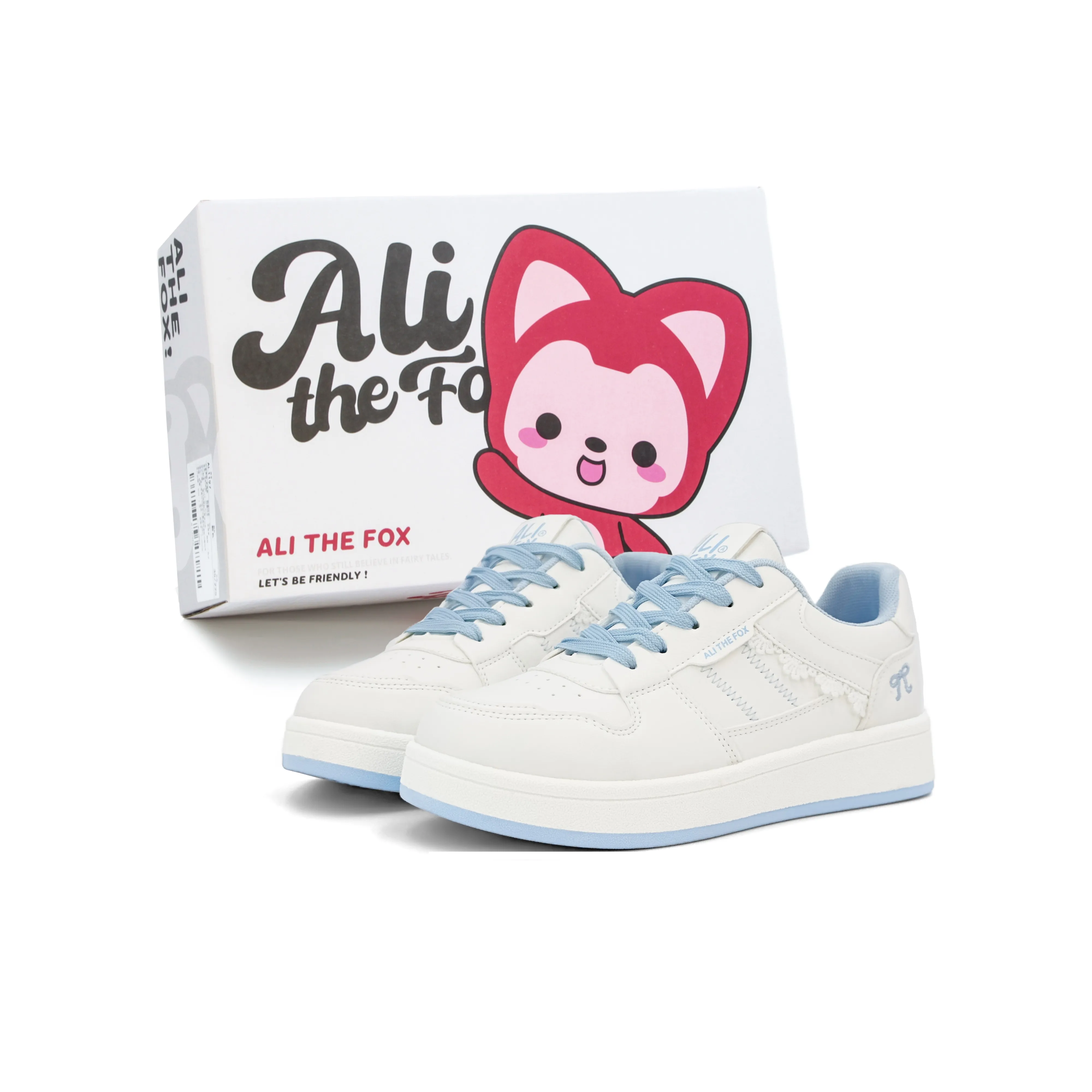 Али Тх Фокс Скейтборд Кроссовки Низкие Белые и Синие Эксклюзивная Коробка Женские