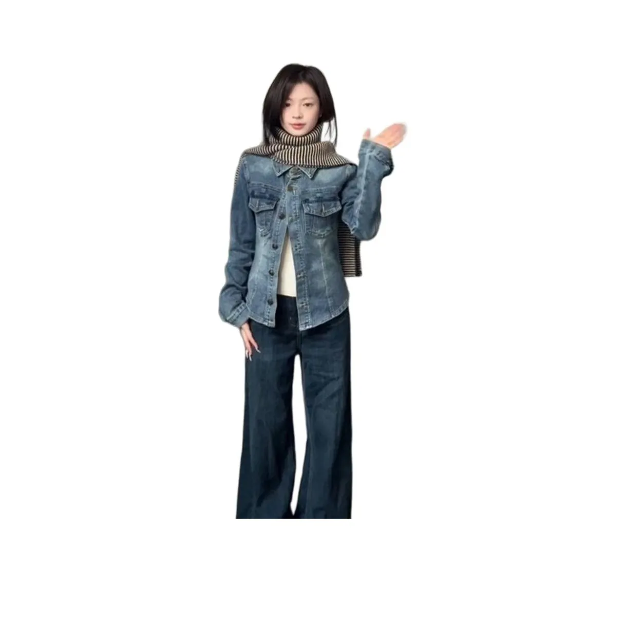 HAPG Винтажный синий Женский Куртка