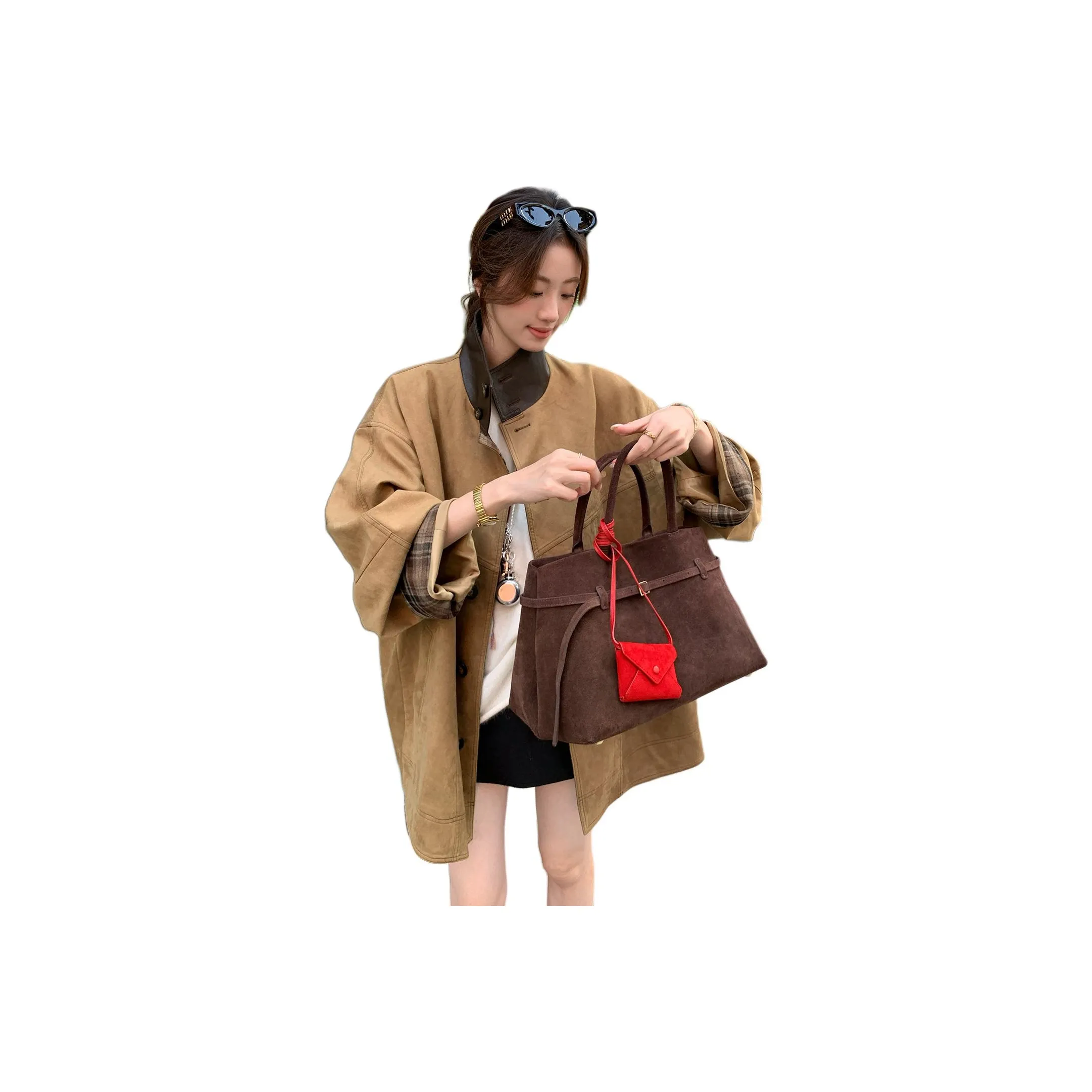 LADYXIEXIE Кофе Женские Тренч