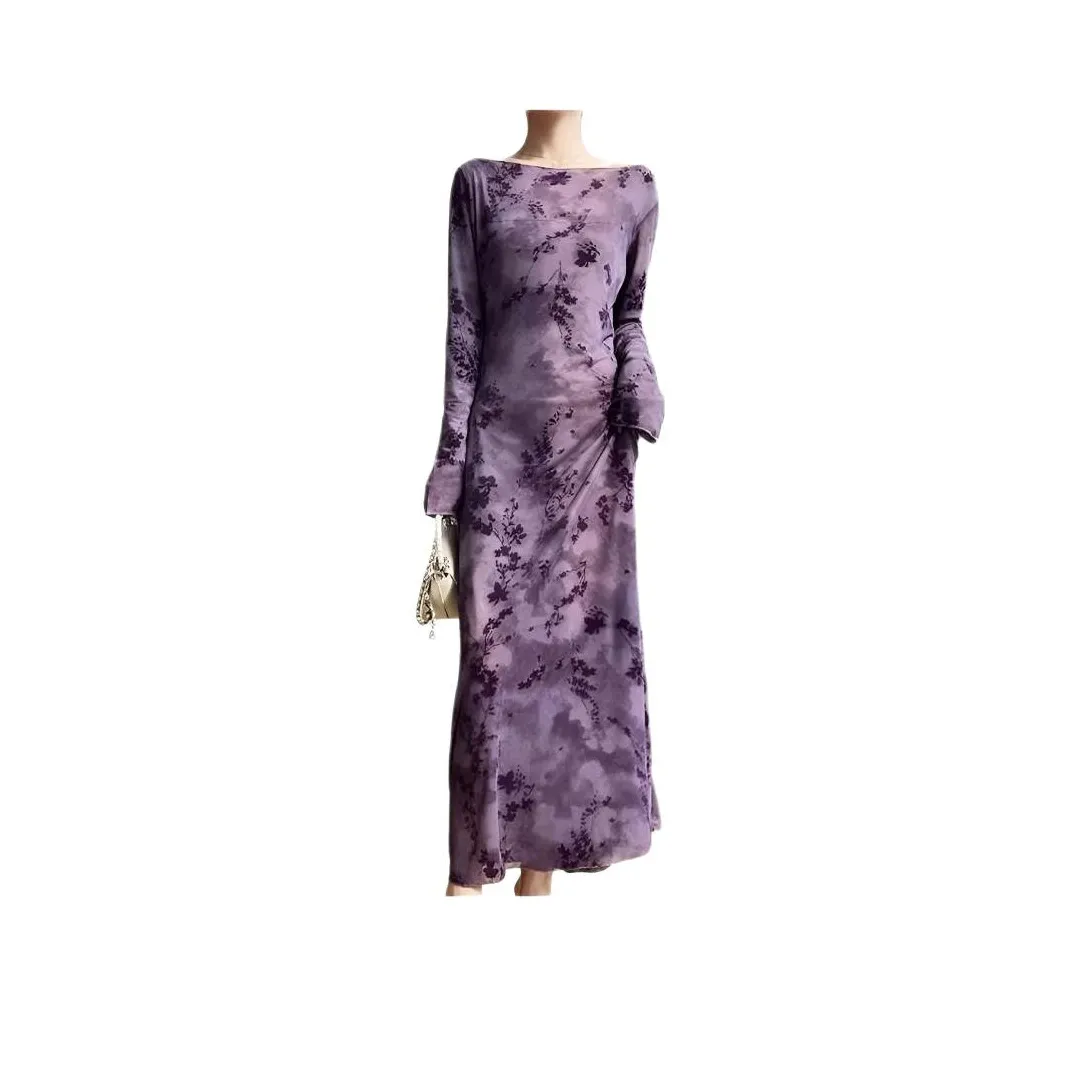 Wooden Rabbit Длинное платье с длинными рукавами женское