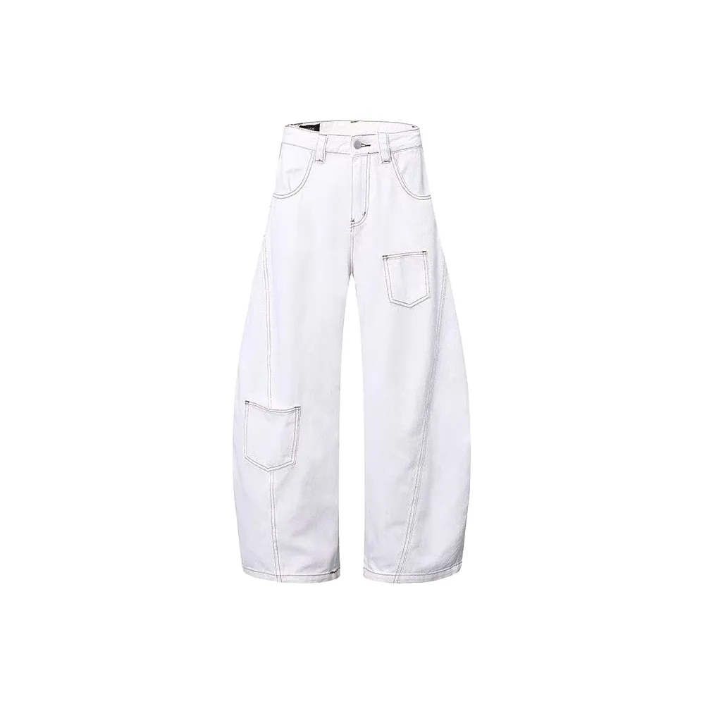Wang Leshi Белый Женские Джинсы