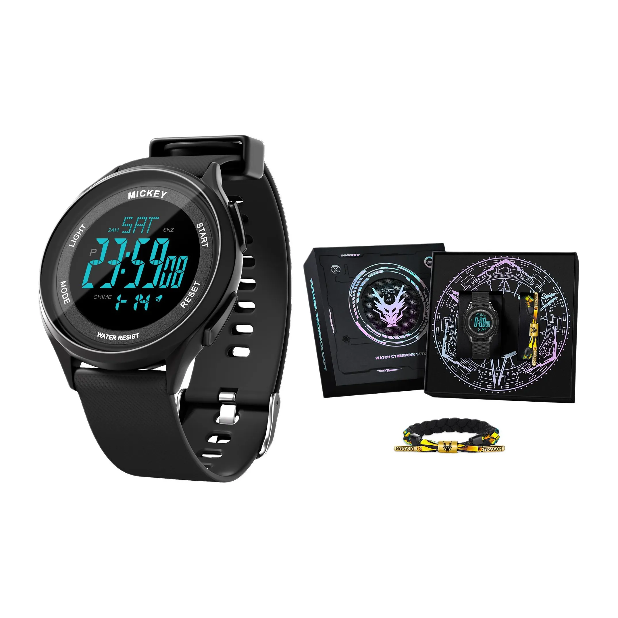 Disney Электронный Механизм TPU Ремешок Унисекс Черный Циферблат