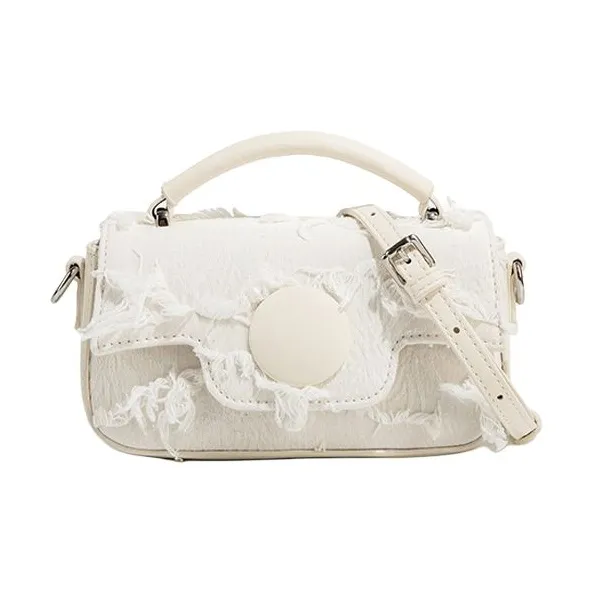 MACKJANICE Полиуретан Сумка Сумка через плечо Сумка через плечо Стандартная Женская Кисточка Белый