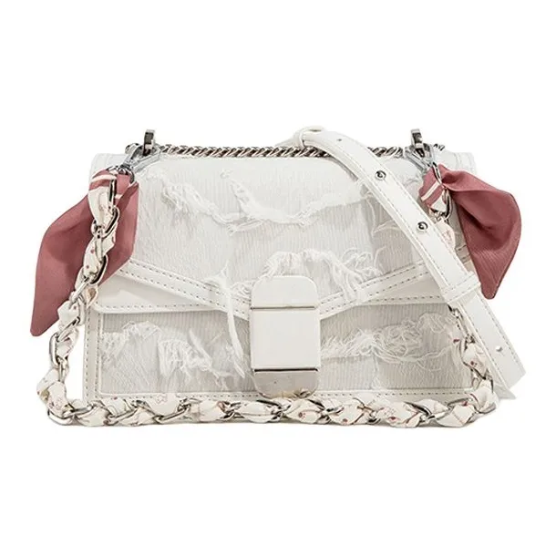 MACKJANICE ПУ (полиуретан) Сумка через плечо Женская Белая и Розовая