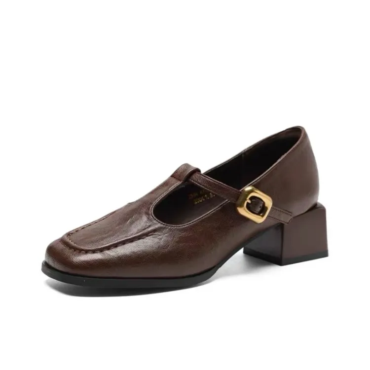 AFJI Квадратный каблук Mary Jane Женские туфли