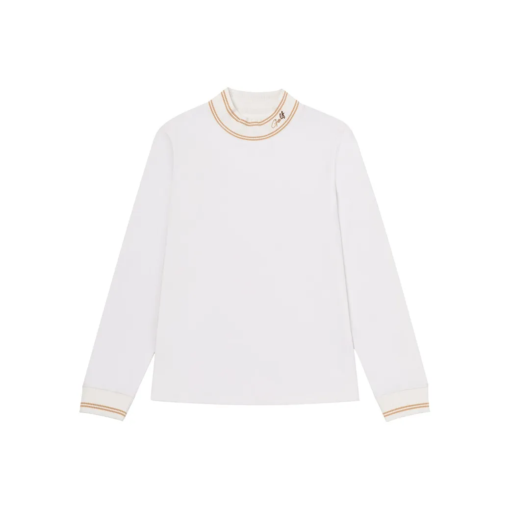 GOLF Цветовой блок Полная водолазка Удобный Кожа-дружественный Длинный рукав Базовый слой T-рубашка Женская