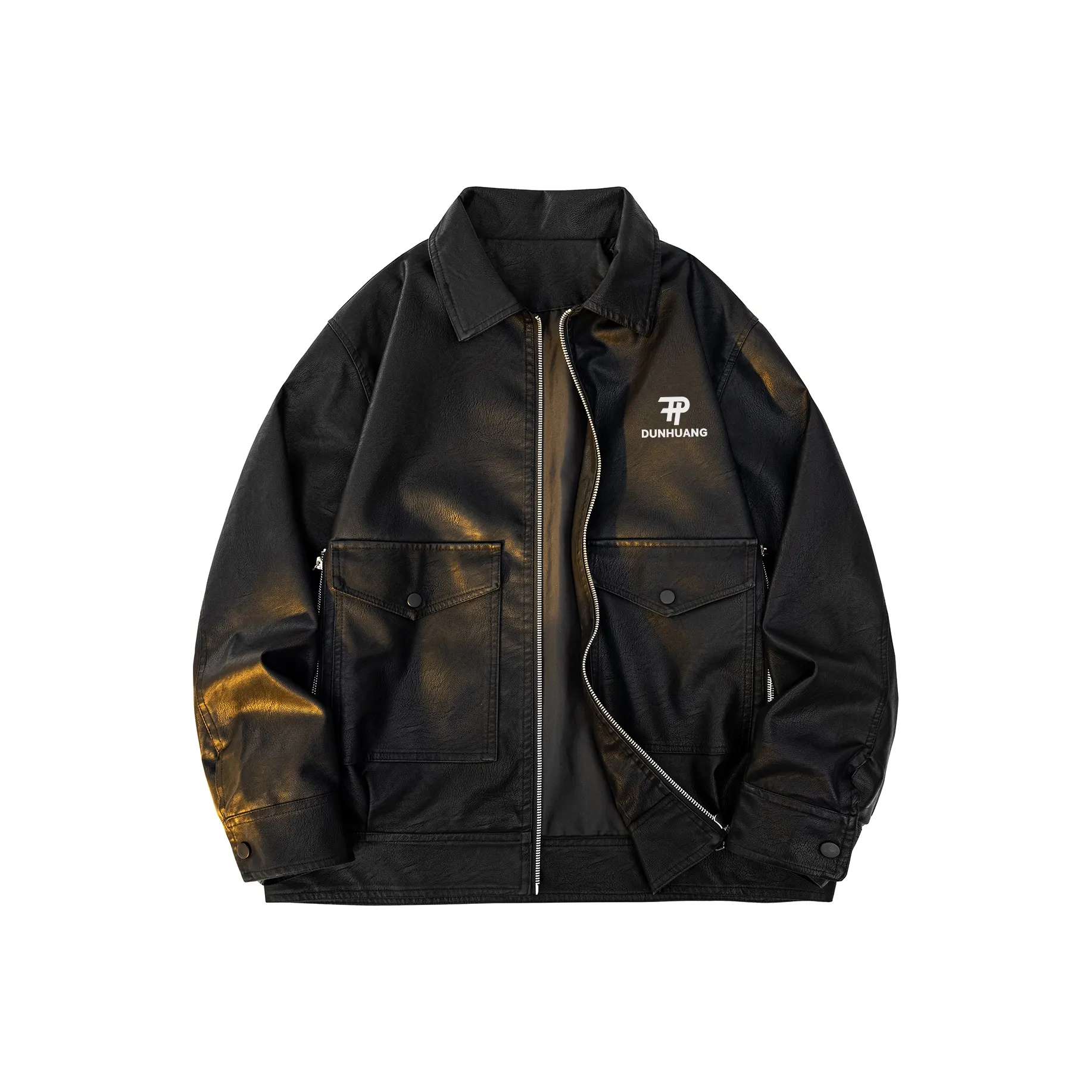 Dunhuang Museum Кожа Куртка Пальто Унисекс