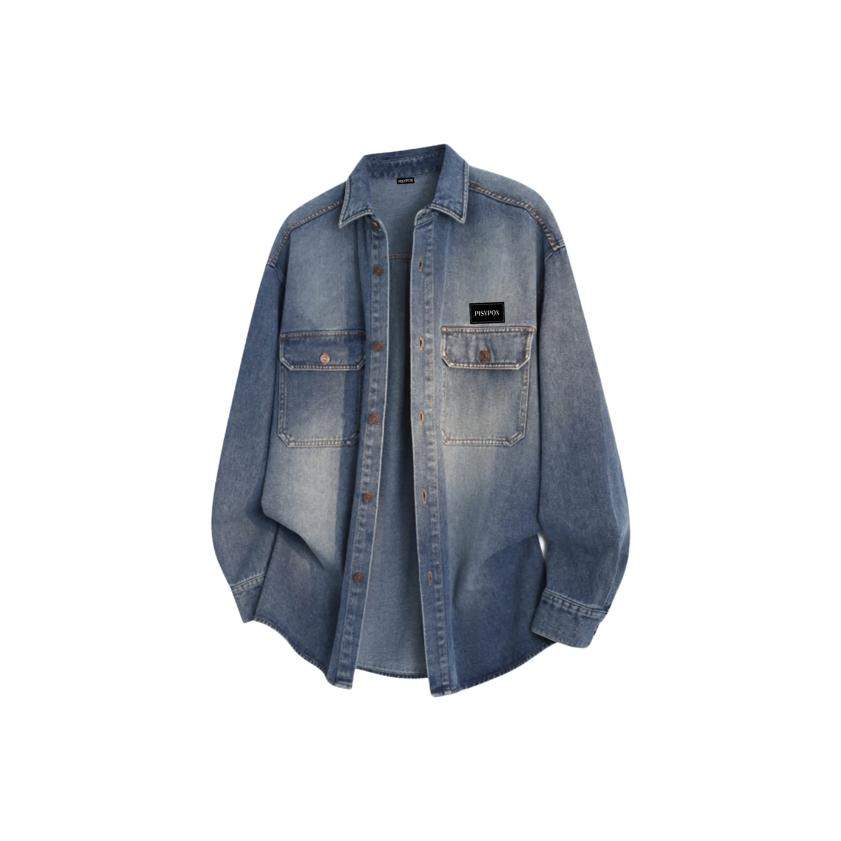 PISYPOX Длинный рукав рубашка унисекс