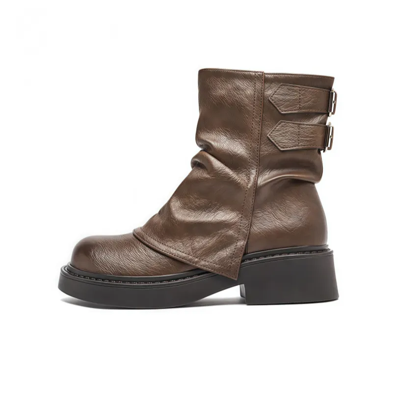 7 SEVFUN Винтажный повседневный британский стиль минималистский стиль короткий ботинок Мартин женский